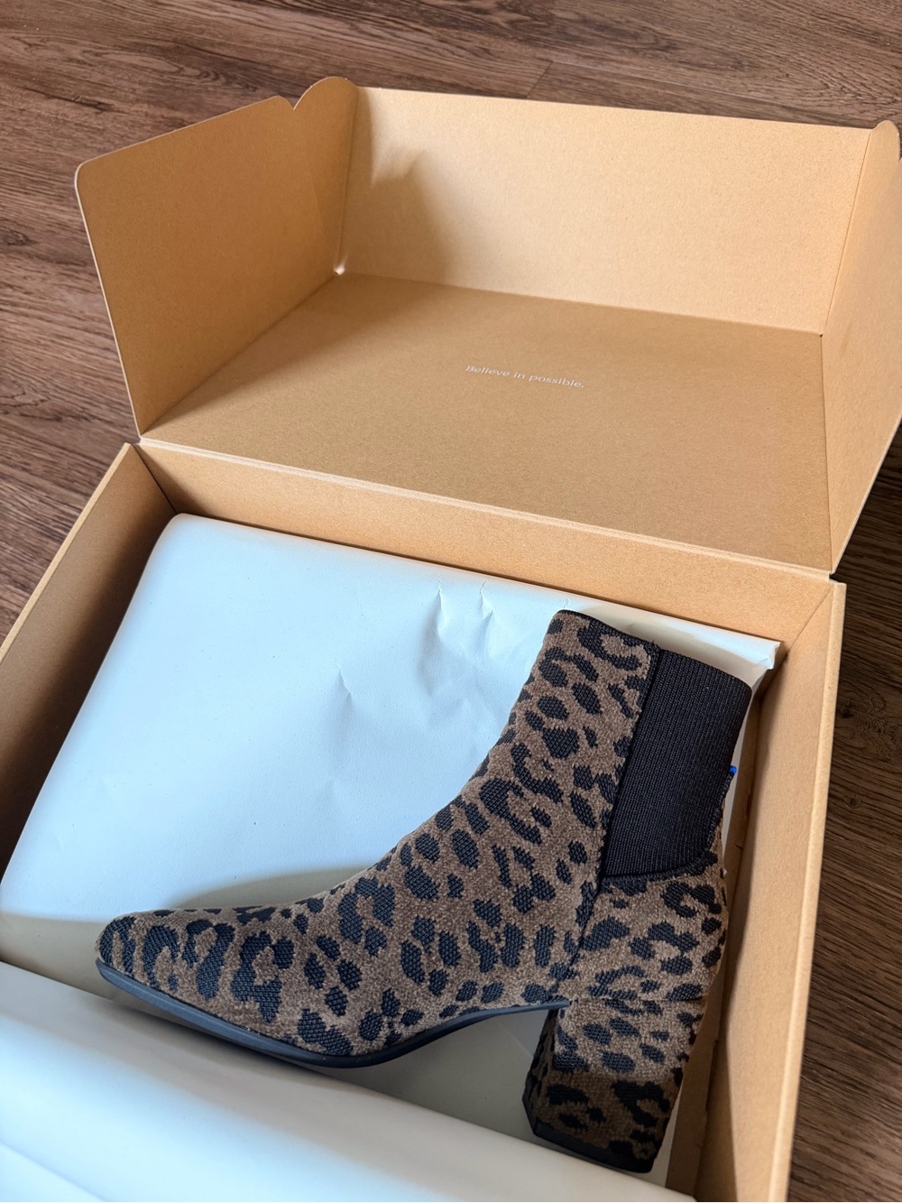 Rothy's Leopard Print Ankle Boot - Brown and Black